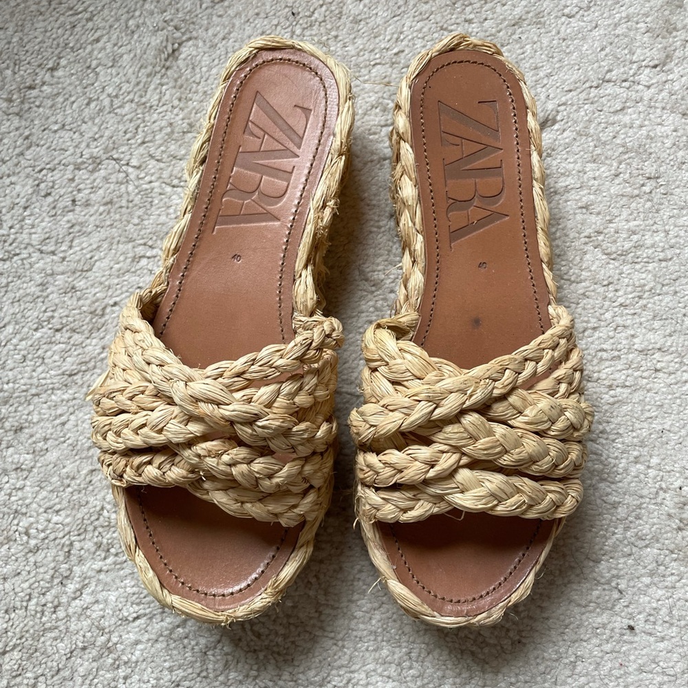 Zara woven platform sandals